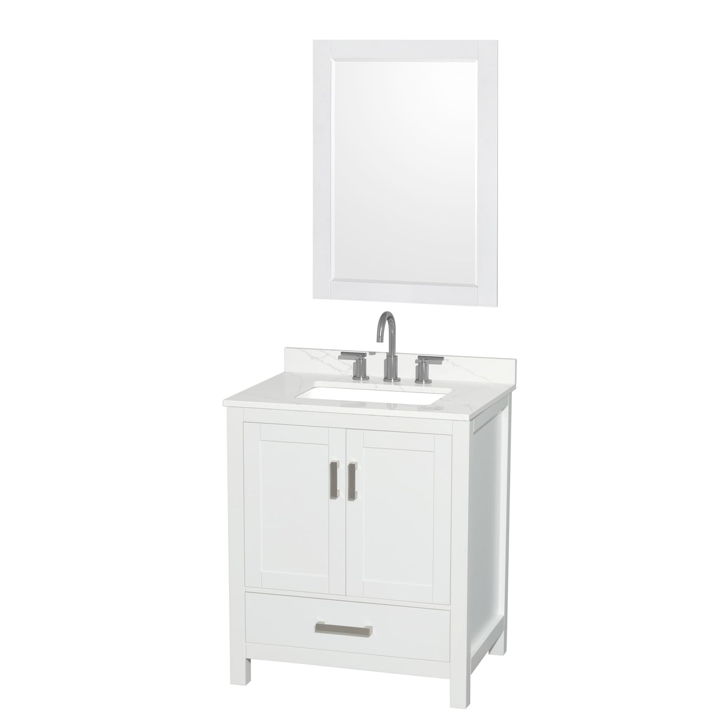 Sheffield Bathroom Vanity with Countertop 30 inch Single Sink 3-hole Faucet Setup