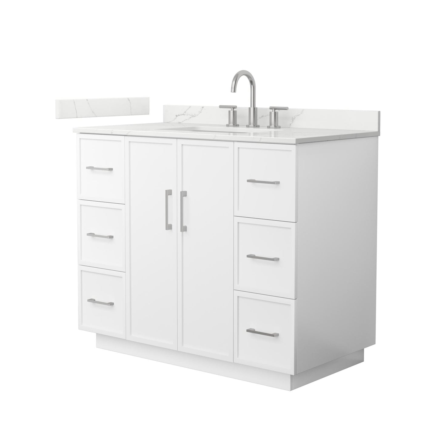 Elan TK Bathroom Vanity with Countertop 42 inch Single Sink 3-hole Faucet Setup