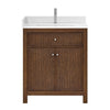 Custom image for Dark Walnut with Brushed Nickel Trim / Giotto Quartz / No Mirror