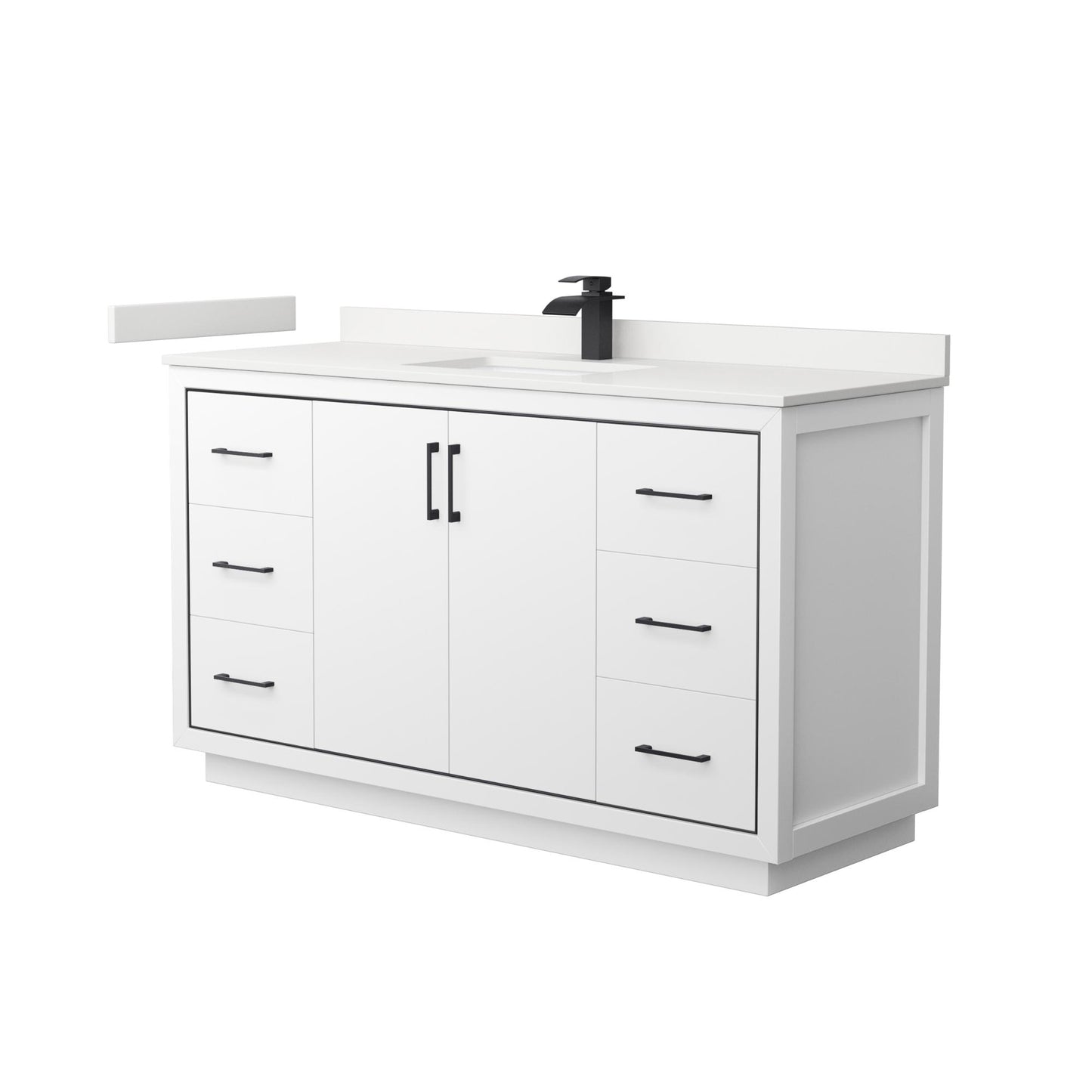 Icon Bathroom Vanity with Countertop 60 inch Single Sink Single hole Faucet Setup