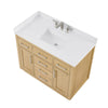 Custom image for Rift Oak with Brushed Nickel Trim / White Cultured Marble / No Mirror