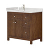 Custom image for Dark Walnut with Brushed Nickel Trim / Carrara Cultured Marble / No Mirror