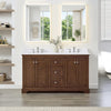 Custom image for Dark Walnut with Polished Chrome Trim / White Cultured Marble / No Mirror