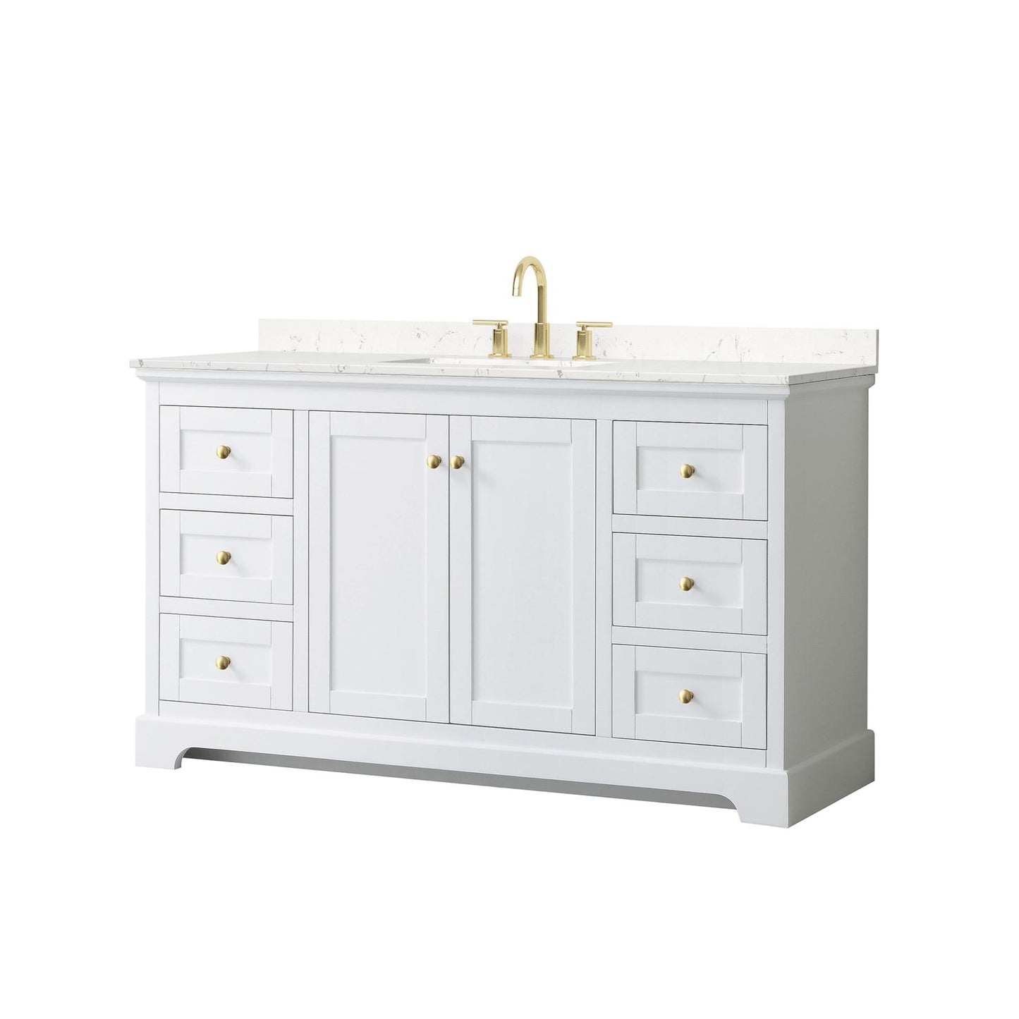 Avery Bathroom Vanity with Countertop 60 inch Single Sink 3-hole Faucet Setup