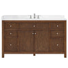 Custom image for Dark Walnut with Brushed Nickel Trim / White Cultured Marble / No Mirror