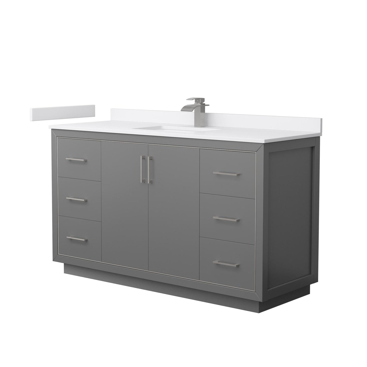 Icon Bathroom Vanity with Countertop 60 inch Single Sink Single hole Faucet Setup