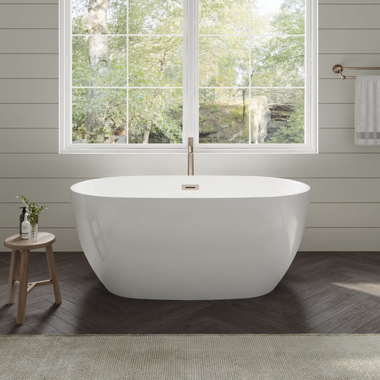 Juno Freestanding Acrylic Bathtub With Faucet 55 inch