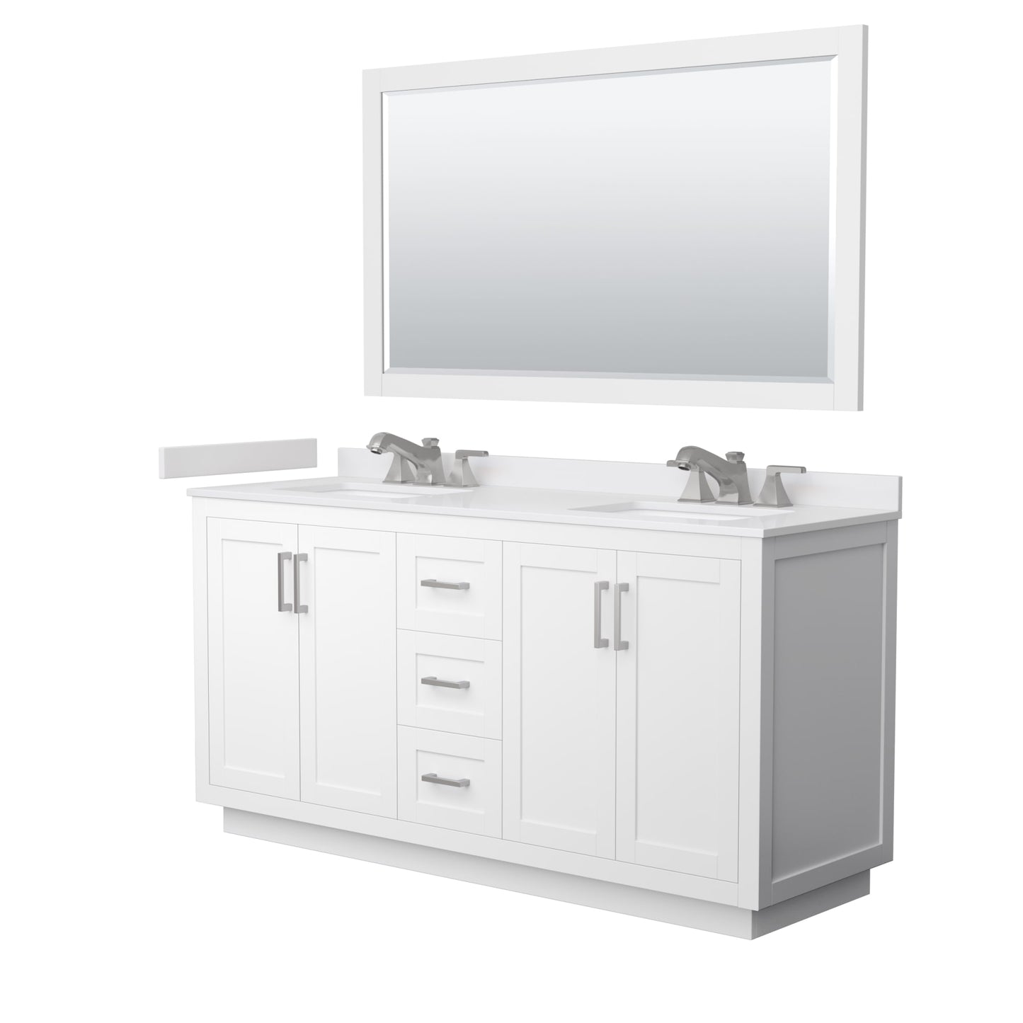 Miranda Bathroom Vanity with Countertop 66 inch Double Sink 3-hole Faucet Setup