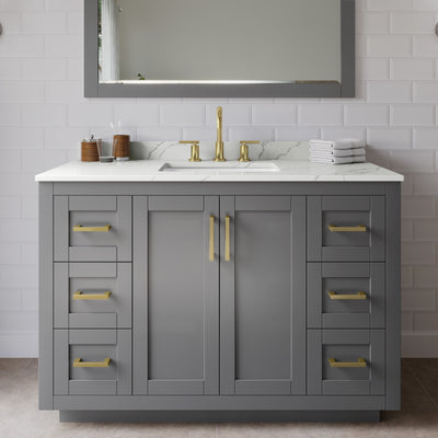 Miranda Bathroom Vanity with Countertop 48 inch Single Sink 3-hole Faucet Setup