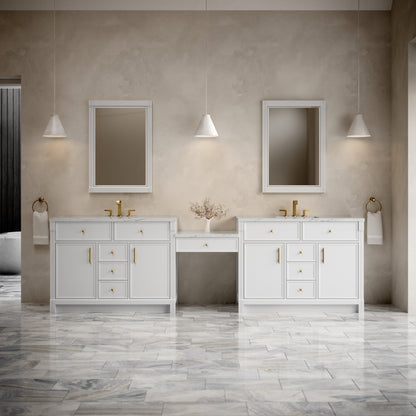 Bellshire 120" Dual Vanity Set with 24" Make-Up Counter