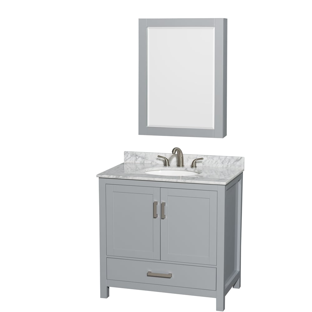 Sheffield Bathroom Vanity with Countertop 36 inch Single Sink 3-hole Faucet Setup