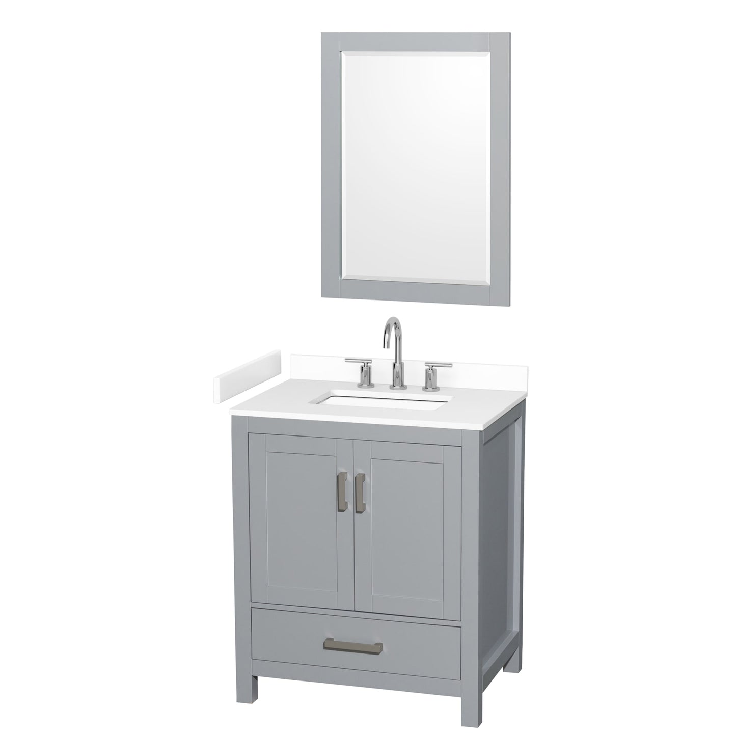 Sheffield Bathroom Vanity with Countertop 30 inch Single Sink 3-hole Faucet Setup