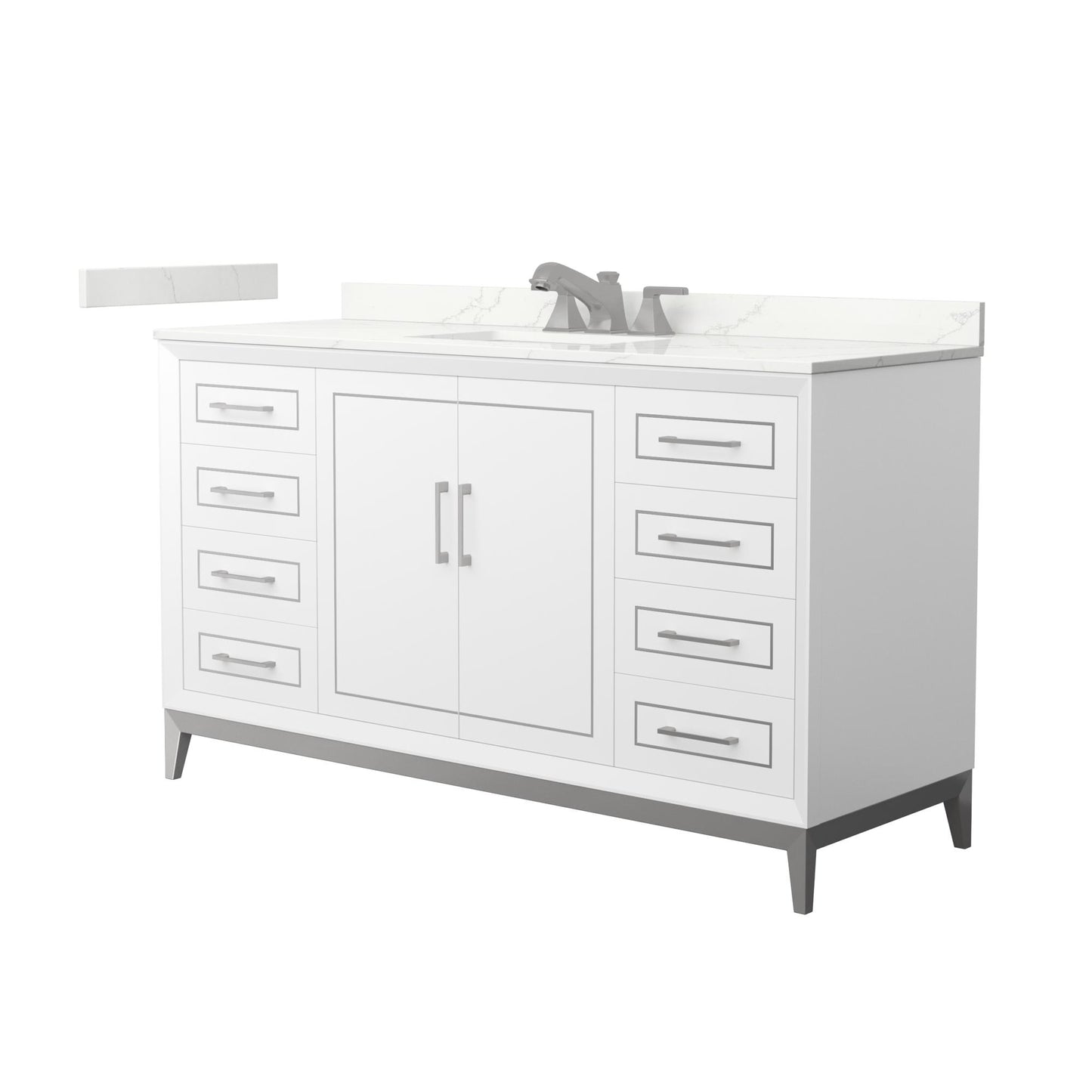 Marlena Bathroom Vanity with Countertop 60 inch Single Sink 3-hole Faucet Setup
