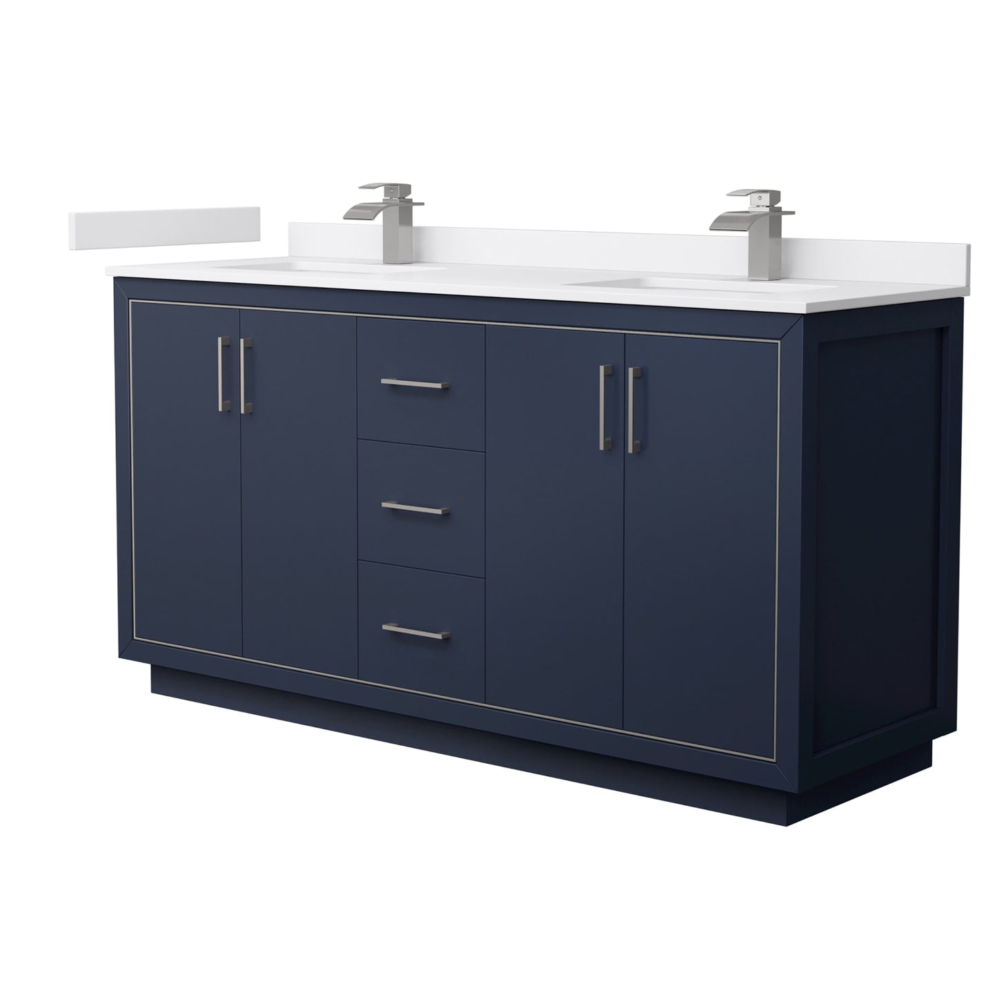 Icon Bathroom Vanity with Countertop 66 inch Double Sink Single hole Faucet Setup