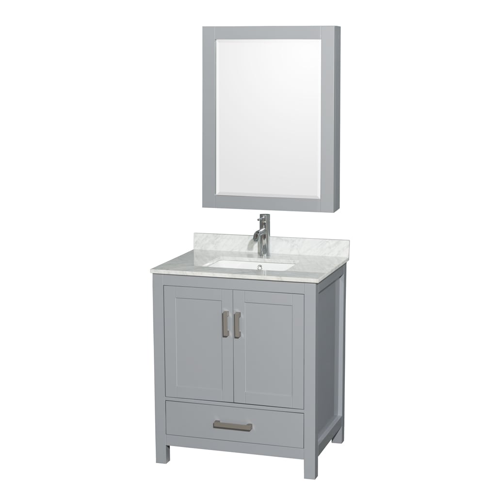 Sheffield Bathroom Vanity with Countertop 30 inch Single Sink Single hole Faucet Setup