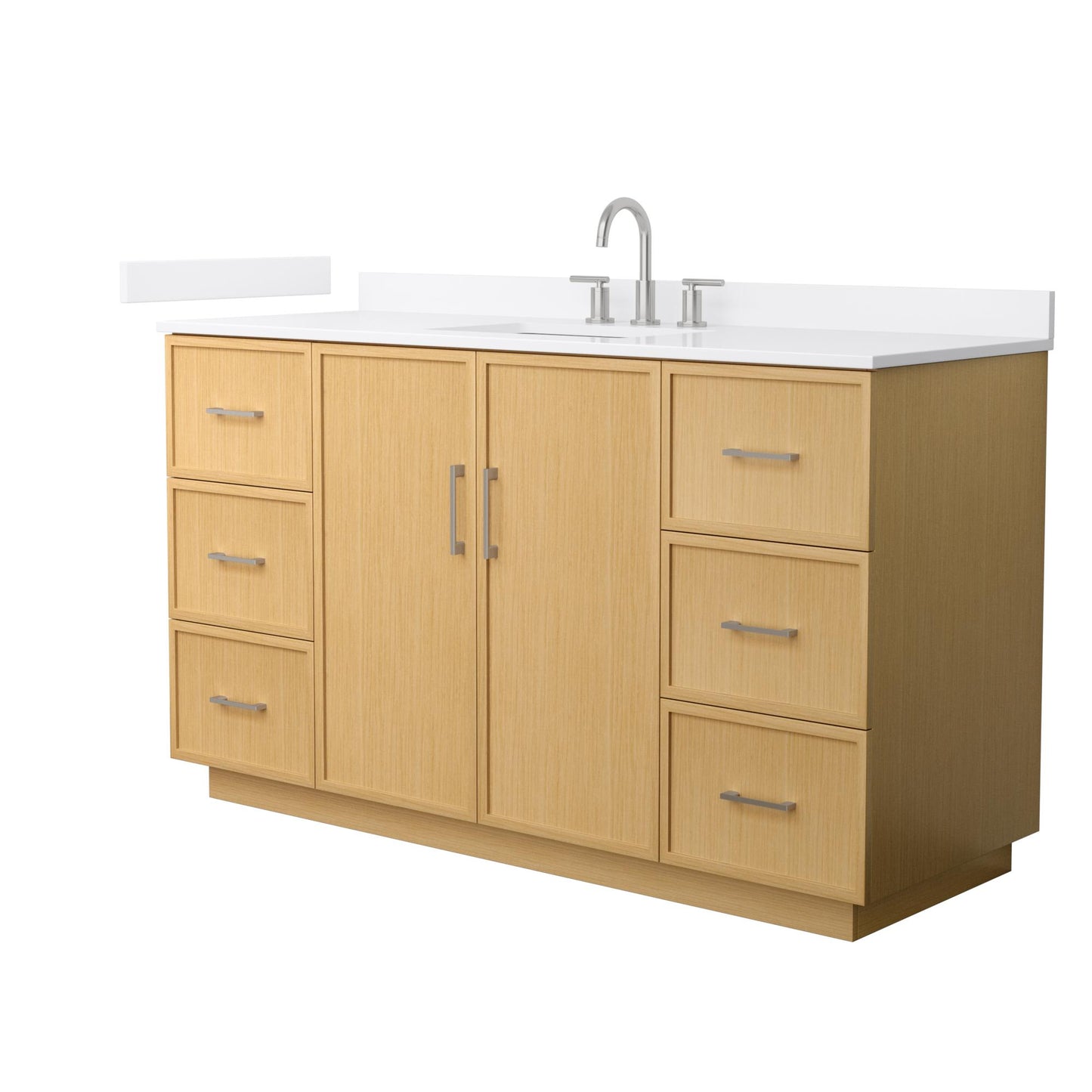 Elan TK Bathroom Vanity with Countertop 60 inch Single Sink 3-hole Faucet Setup