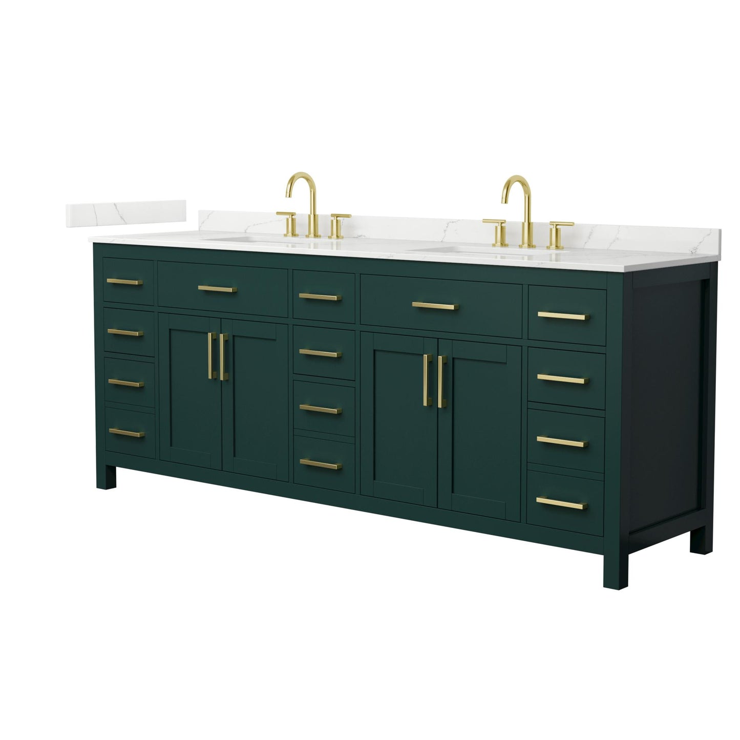 Beckett Bathroom Vanity with Countertop 84 inch Double Sink 3-hole Faucet Setup