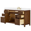 Custom image for Dark Walnut with Brushed Gold Trim / White Cultured Marble / No Mirror