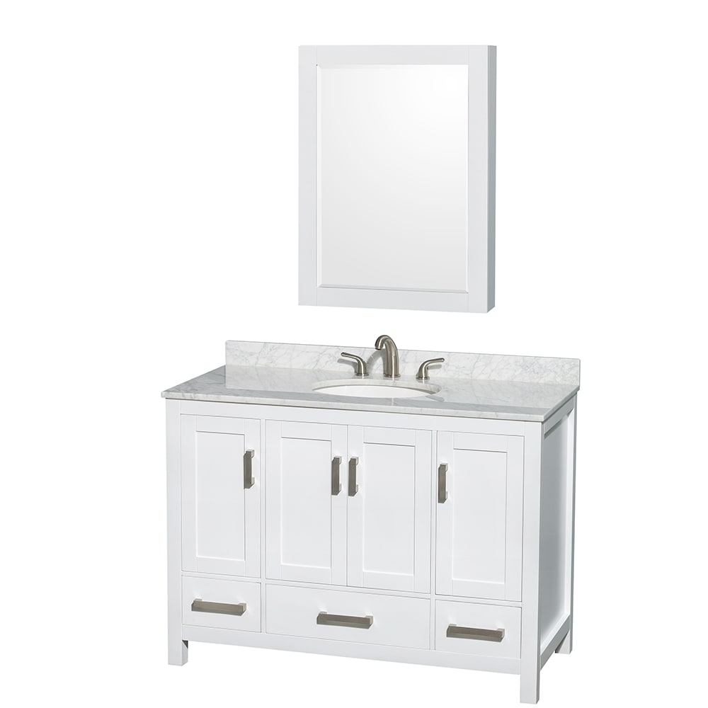 Sheffield Bathroom Vanity with Countertop 48 inch Single Sink 3-hole Faucet Setup