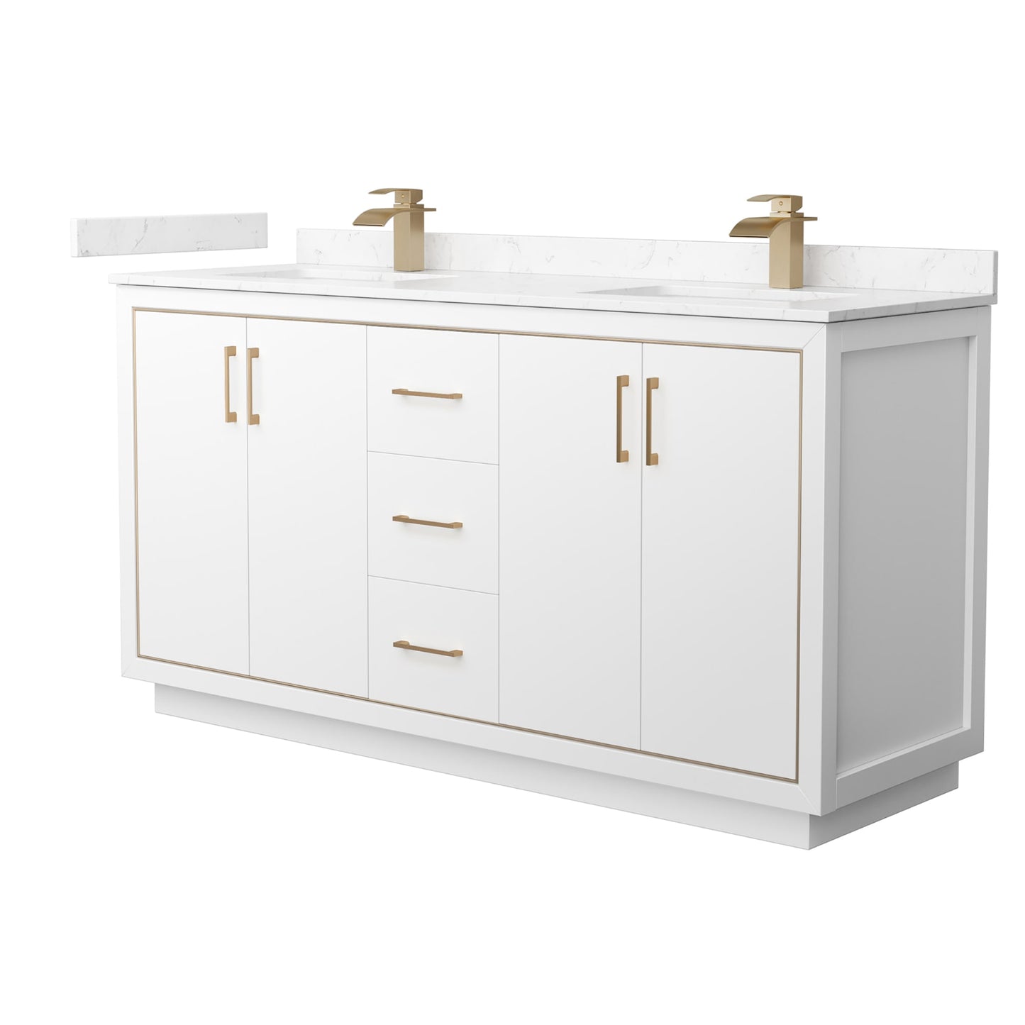 Icon Bathroom Vanity with Countertop 66 inch Double Sink Single hole Faucet Setup