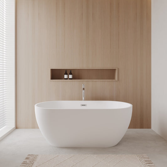 Juno Freestanding Acrylic Bathtub With Faucet 63 inch