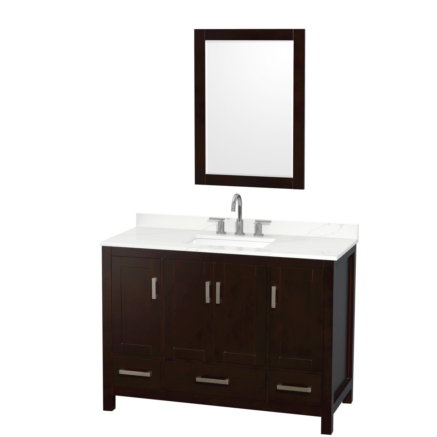 Sheffield Bathroom Vanity with Countertop 48 inch Single Sink 3-hole Faucet Setup