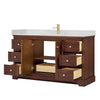 Custom image for Dark Walnut with Brushed Gold Trim / Carrara Cultured Marble / No Mirror