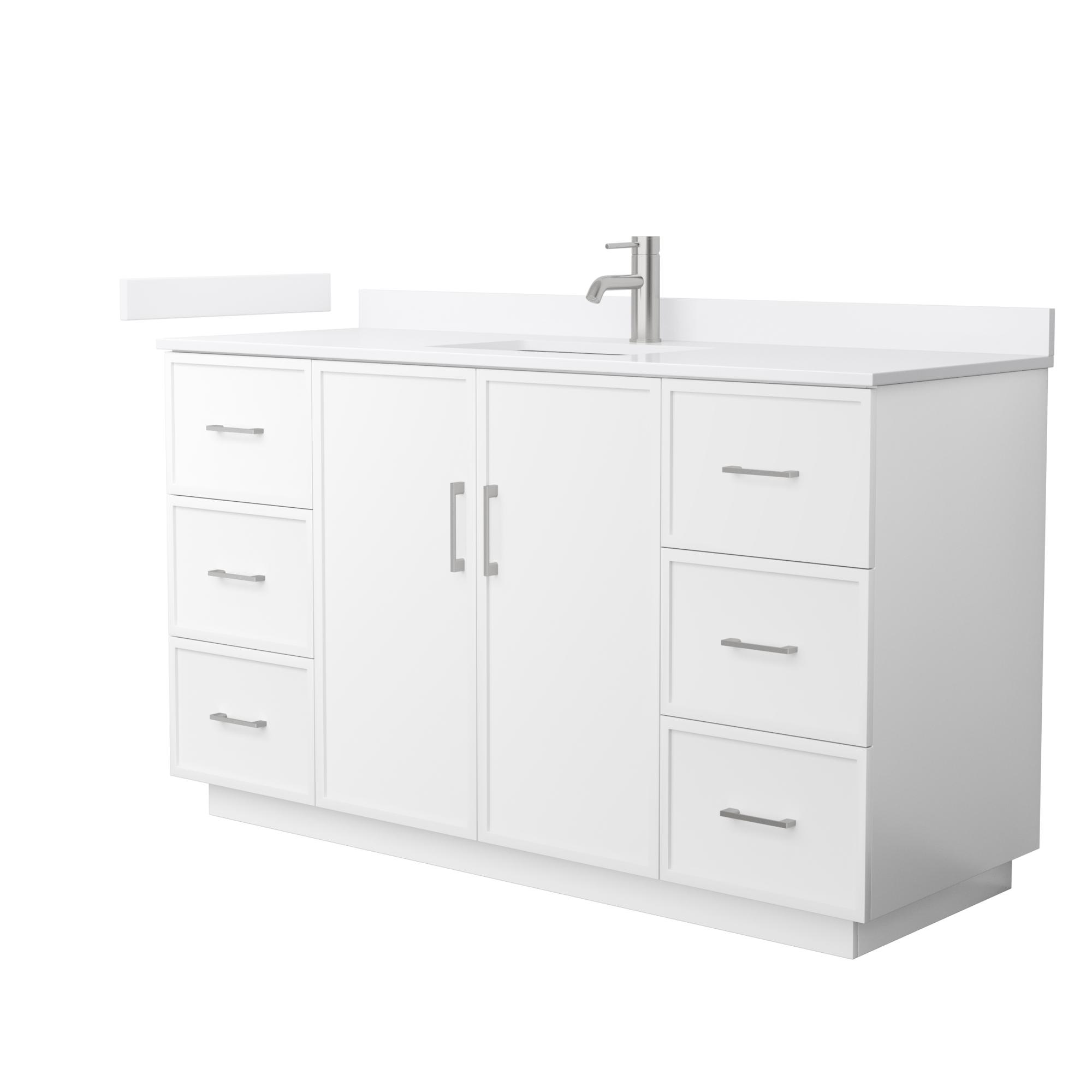 Elan TK Bathroom Vanity with Countertop 60 inch Single Sink Single hol ...