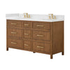 Custom image for Toasted Walnut with Satin Bronze Trim / White Quartz / No Mirror