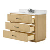 Custom image for Scandinavian Oak with Matte Black Trim / White Quartz / No Mirror