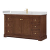 Custom image for Dark Walnut with Brushed Gold Trim / Giotto Quartz / No Mirror