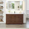 Custom image for Dark Walnut with Matte Black Trim / White Cultured Marble / No Mirror
