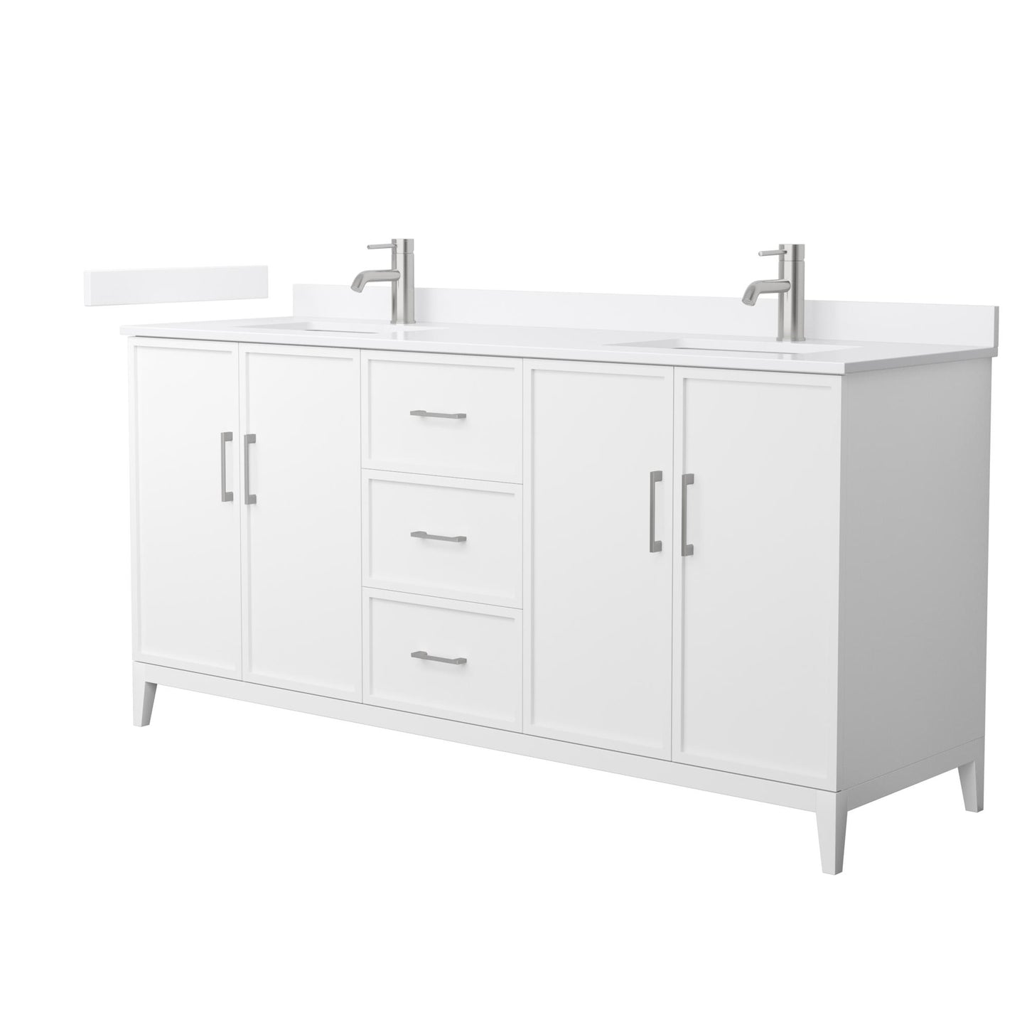 Elan Bathroom Vanity with Countertop 72 inch Double Sink Single hole Faucet Setup