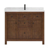 Custom image for Dark Walnut with Matte Black Trim / Carrara Cultured Marble / No Mirror
