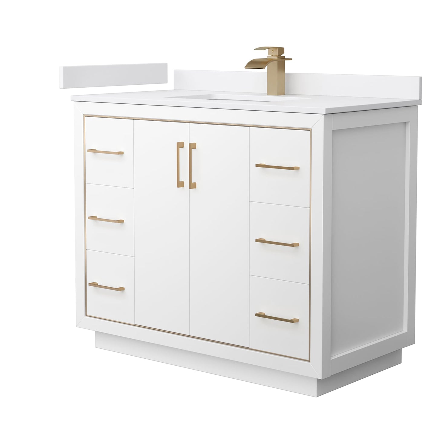 Icon Bathroom Vanity with Countertop 42 inch Single Sink Single hole Faucet Setup