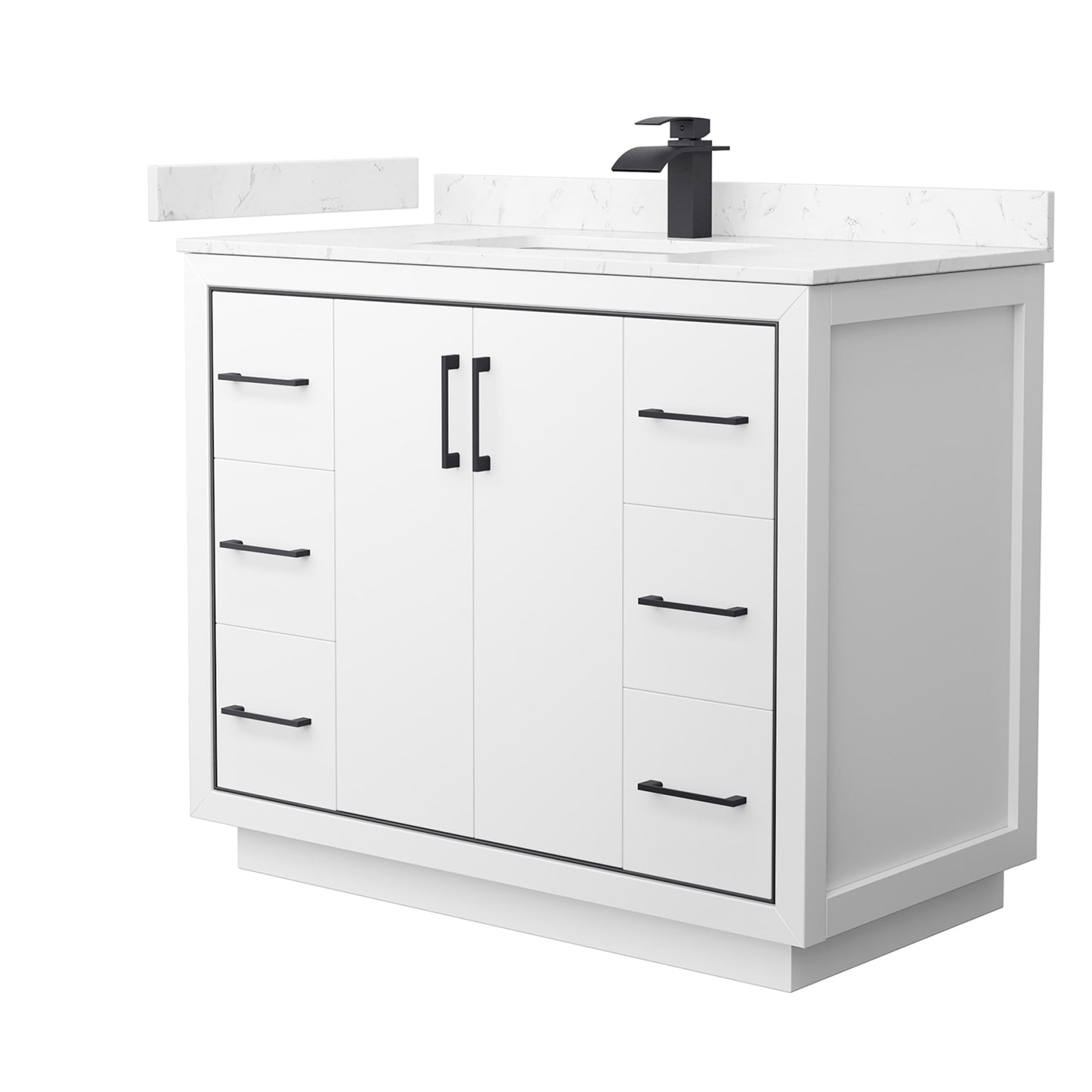 Icon Bathroom Vanity with Countertop 42 inch Single Sink Single hole Faucet Setup