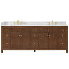 Custom image for Dark Walnut with Brushed Gold Trim / Carrara Cultured Marble / No Mirror