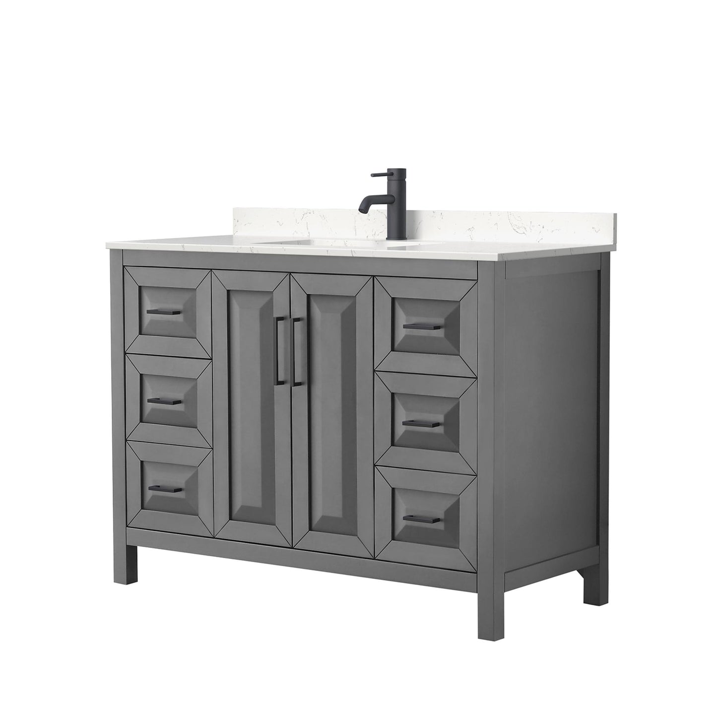 Daria Bathroom Vanity with Countertop 48 inch Single Sink Single hole Faucet Setup