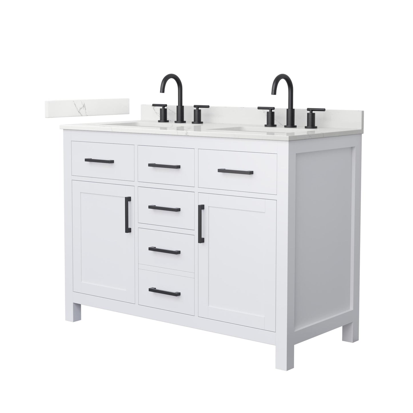 Beckett Bathroom Vanity with Countertop 48 inch Double Sink 3-hole Faucet Setup