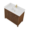 Custom image for Dark Walnut with Brushed Gold Trim / Carrara Cultured Marble / No Mirror