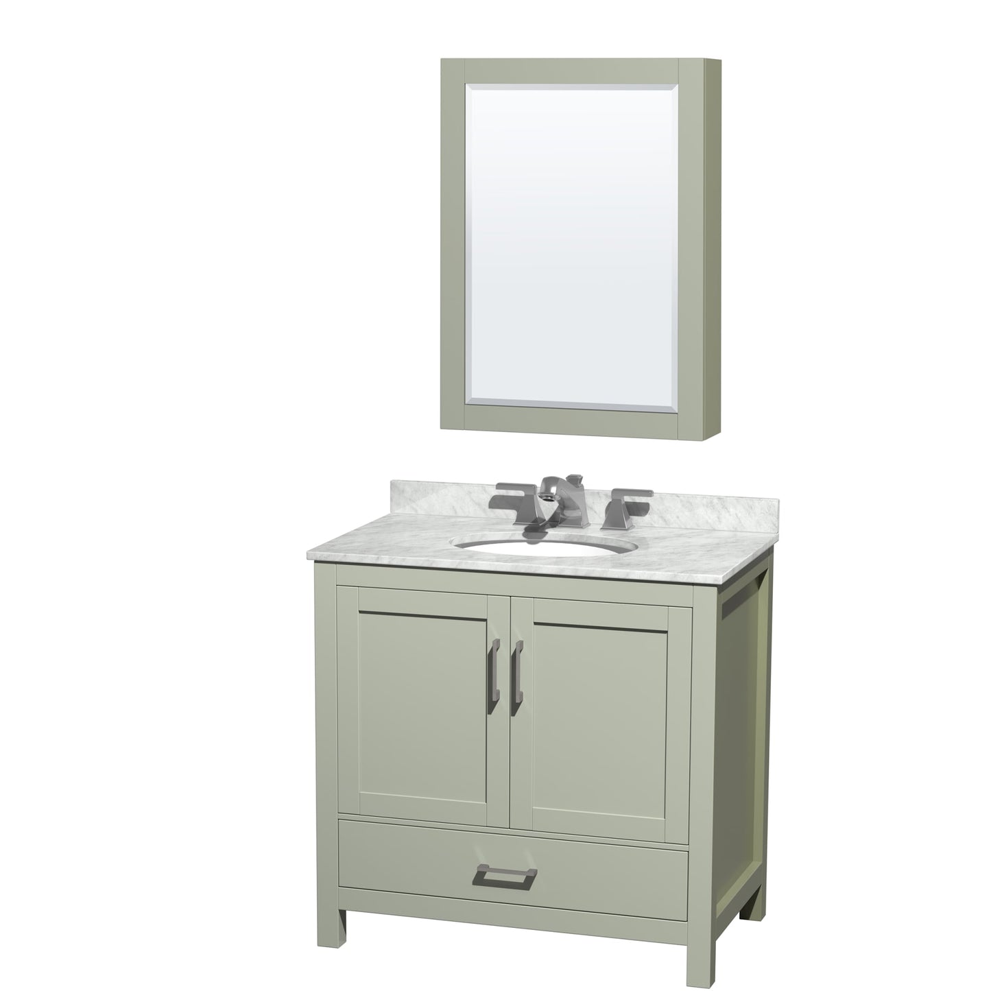 Sheffield Bathroom Vanity with Countertop 36 inch Single Sink 3-hole Faucet Setup