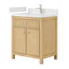 Custom image for Scandinavian Oak with Brushed Nickel Trim / White Quartz / No Mirror