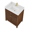 Custom image for Dark Walnut with Brushed Gold Trim / Giotto Quartz / No Mirror