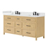 Custom image for Scandinavian Oak with Matte Black Trim / White Quartz / No Mirror