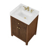 Custom image for Dark Walnut with Brushed Gold Trim / Carrara Cultured Marble / No Mirror