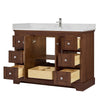 Custom image for Dark Walnut with Polished Chrome Trim / Carrara Cultured Marble / No Mirror