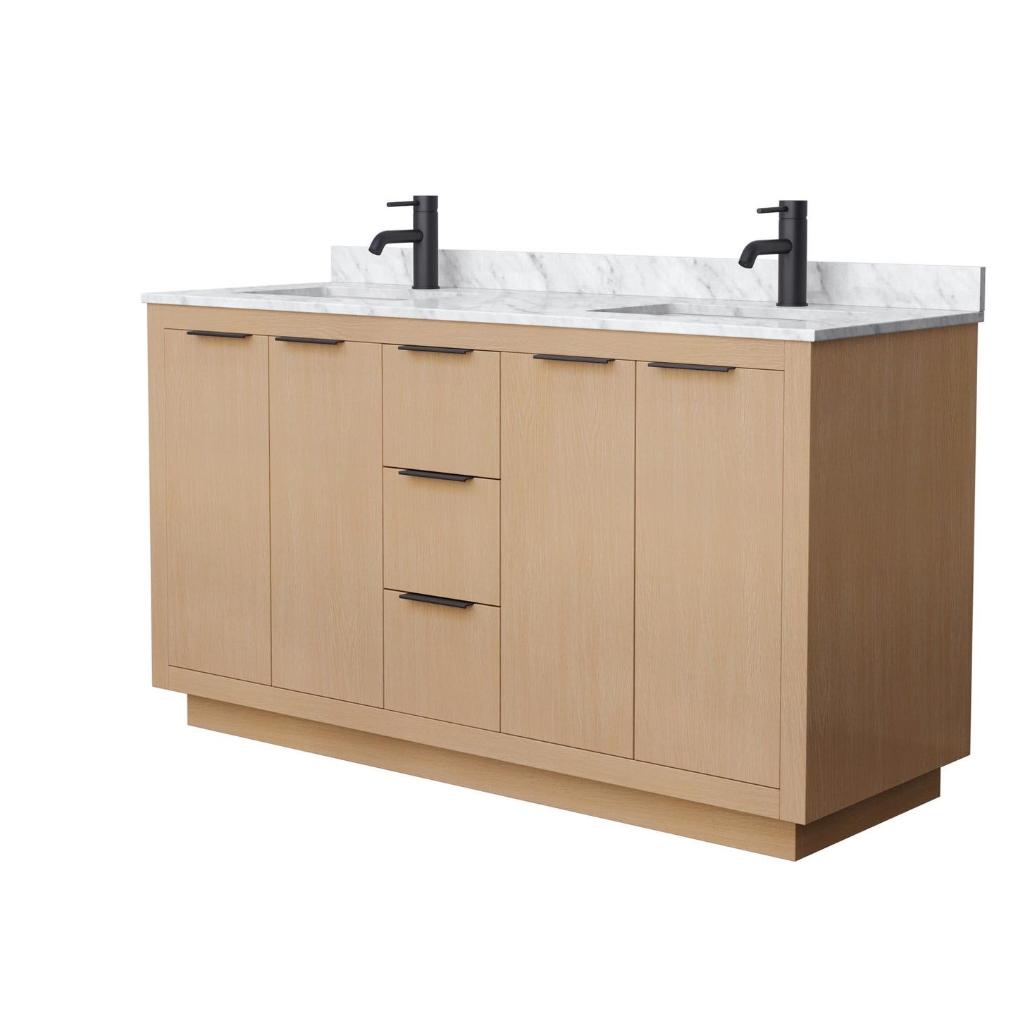 Maroni Bathroom Vanity with Countertop 60 inch Double Sink Single hole Faucet Setup