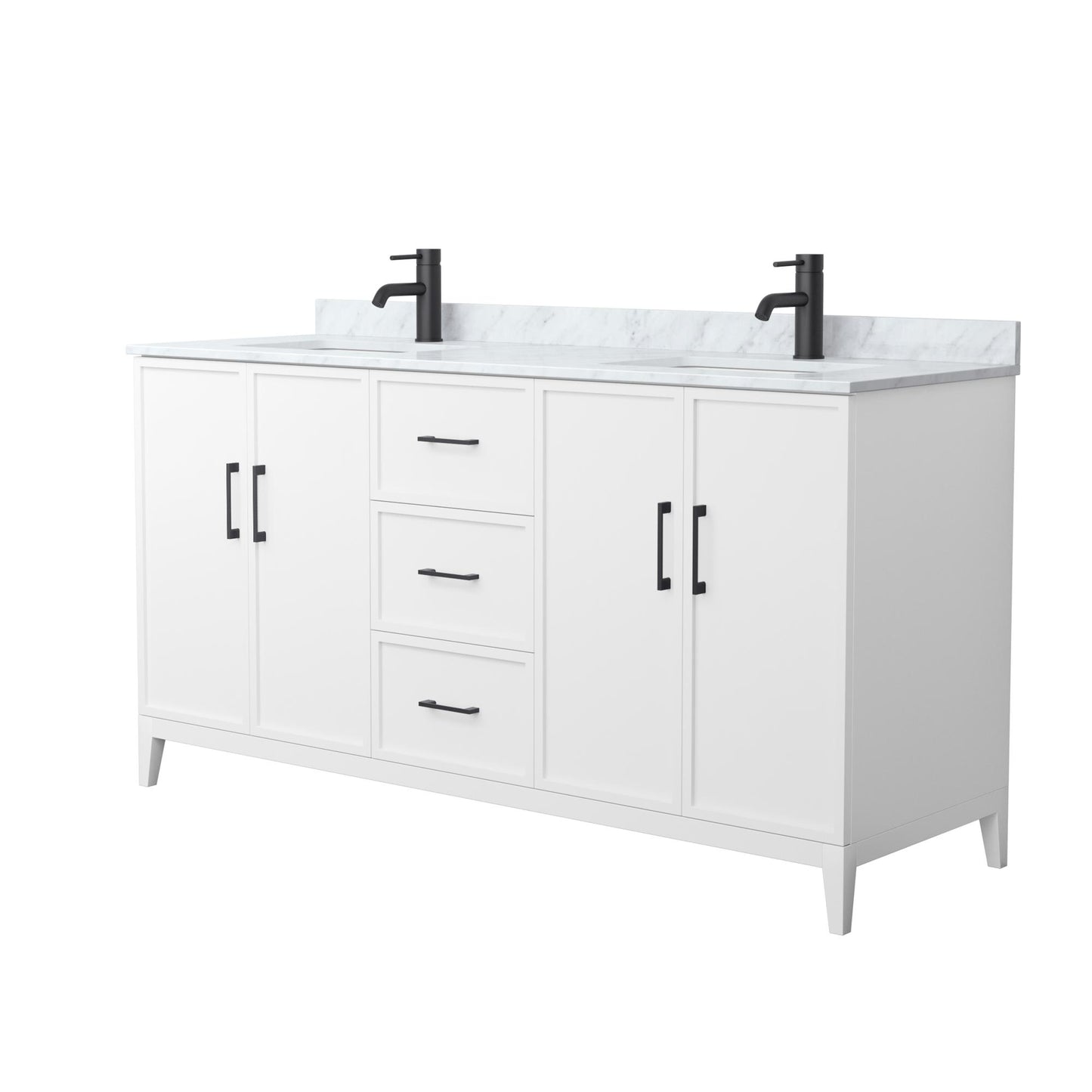 Elan Bathroom Vanity with Countertop 66 inch Double Sink Single hole Faucet Setup