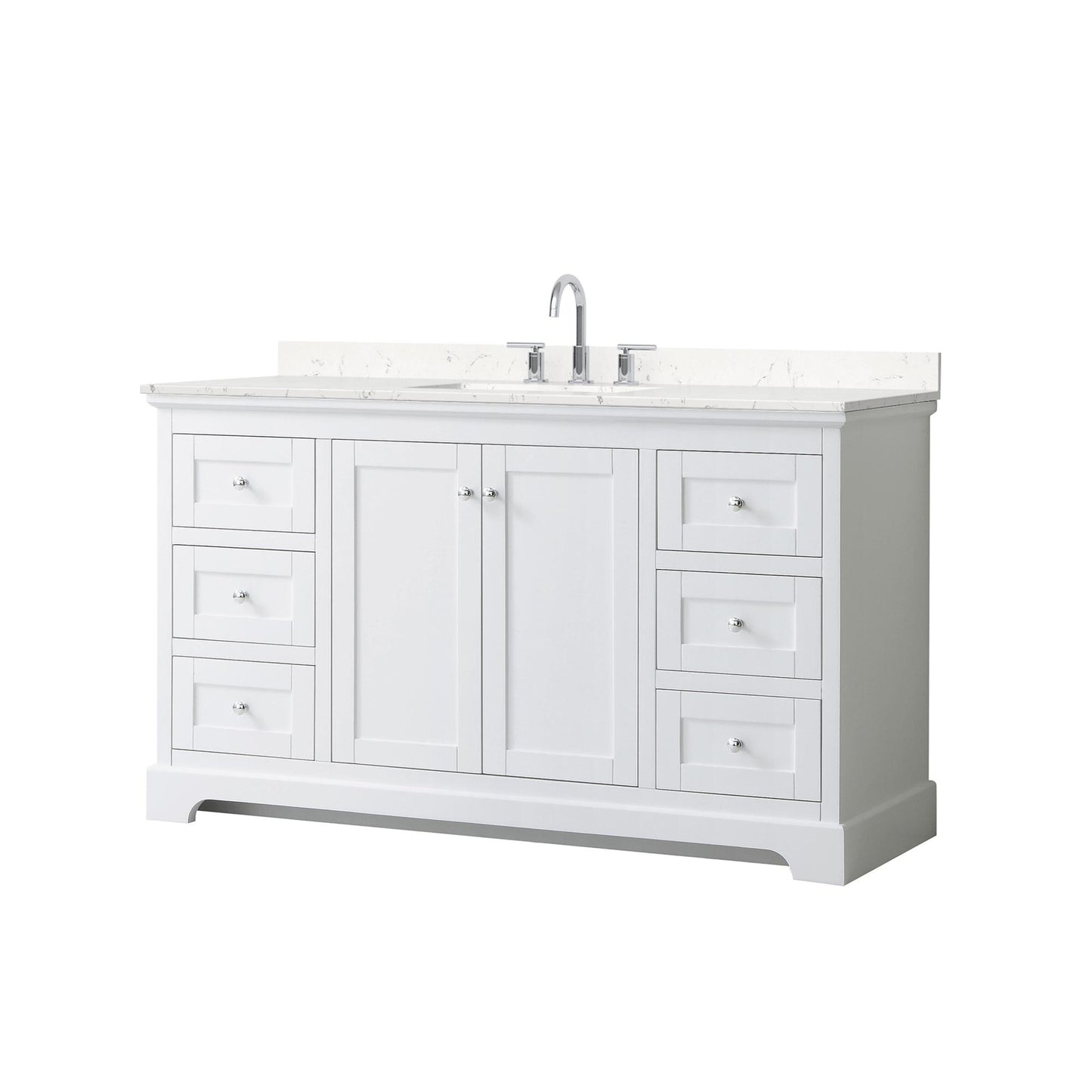 Avery Bathroom Vanity with Countertop 60 inch Single Sink 3-hole Faucet Setup