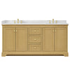 Custom image for Honey Oak with Brushed Gold Trim / Giotto Quartz / No Mirror